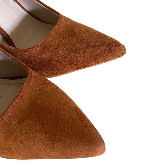 SUEDE POINTED TOE STILETTO Chestnut Color Women’s Size 5 1/2 LIKE NEW - Picture 12 of 14